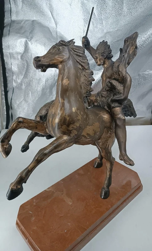Grande sculpture en bronze représentant un Indien à cheval -Tommaso Campajola (1890 - 1968)