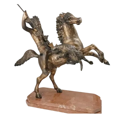 Grande sculpture en bronze représentant un Indien à cheval -Tommaso Campajola (1890 - 1968)