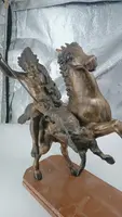 Grande sculpture en bronze représentant un Indien à cheval -Tommaso Campajola (1890 - 1968)