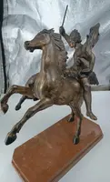 Grande sculpture en bronze représentant un Indien à cheval -Tommaso Campajola (1890 - 1968)