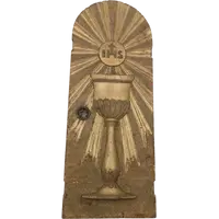 Portail de tabernacle ancien, ciboire, bois doré