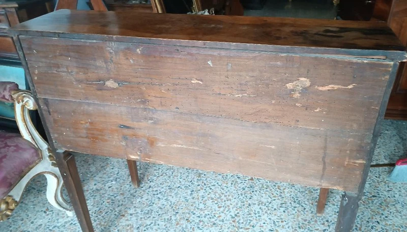 Bureau à abattants Louis XVI en noyer massif