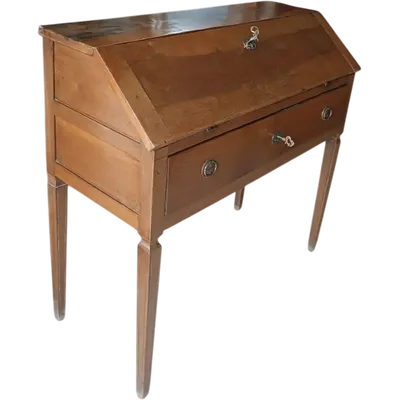Folding desk in solid walnut luigi XVI