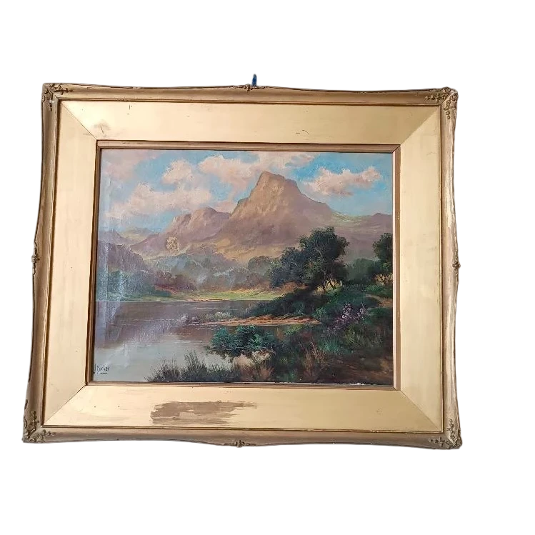 painted antique oil on canvas landscape scotland JACK DUCKER