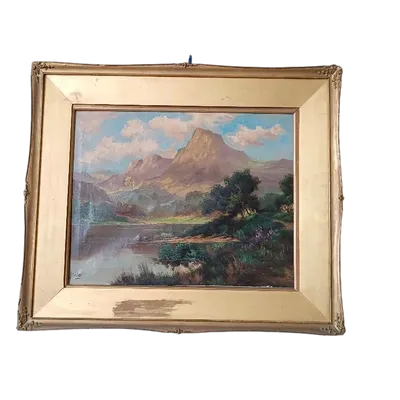 peinture à l'huile ancienne paysage écosse JACK DUCKER
