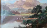 painted antique oil on canvas landscape scotland JACK DUCKER