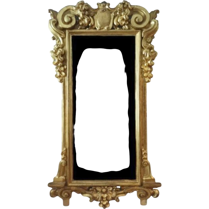 Grand miroir en bois doré deuxième moitié du XVIIIe siècle Italie