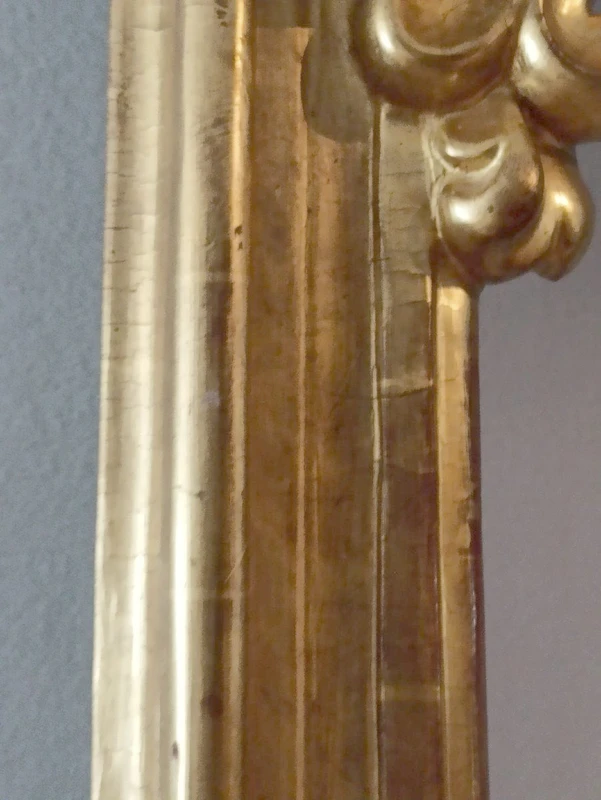 Grand miroir en bois doré deuxième moitié du XVIIIe siècle Italie