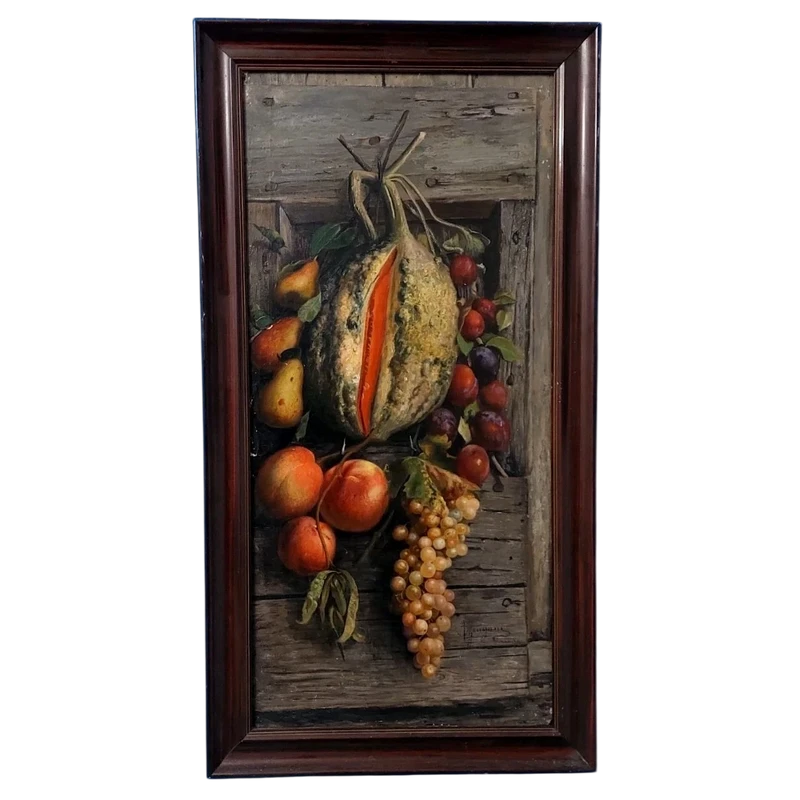 AURELIO ZINGONI FLORENCE 1853-1922 , OIL PAINTING ON CANVAS, STILL LIFE