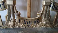 Triptych Gilded wood neo-gothic altar candlesticks
