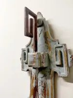Pair of wall sconces painted wood late 19th century