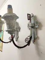 Pair of wall sconces painted wood late 19th century