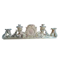 Antique candle holder with cartaglory in gilded wood 18th century