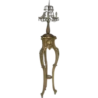Chevalet porte-lampe en bois sculpté et doré. Lombardie 19ème siècle