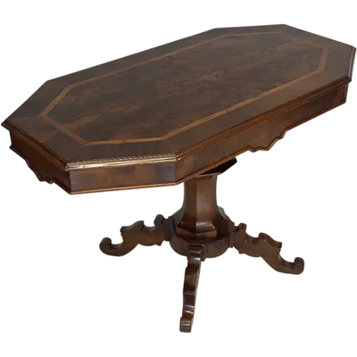 Walnut and briarwood cookie table . Lombardy mid-nineteenth century. Restored