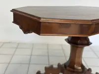 Walnut and briarwood cookie table . Lombardy mid-nineteenth century. Restored