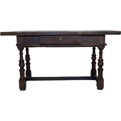 Bolognese walnut spool table . 17th century