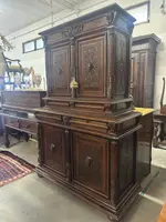 Carved walnut double-body cabinet . 18th century