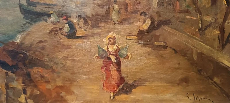 Oil painting on canvas Sallvatore Balsamo ( Naples 1894-1922 ) -