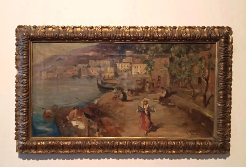 Oil painting on canvas Sallvatore Balsamo ( Naples 1894-1922 ) -