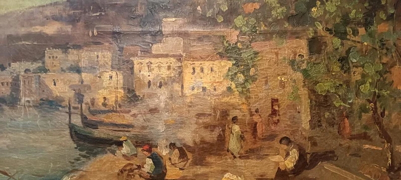 Oil painting on canvas Sallvatore Balsamo ( Naples 1894-1922 ) -