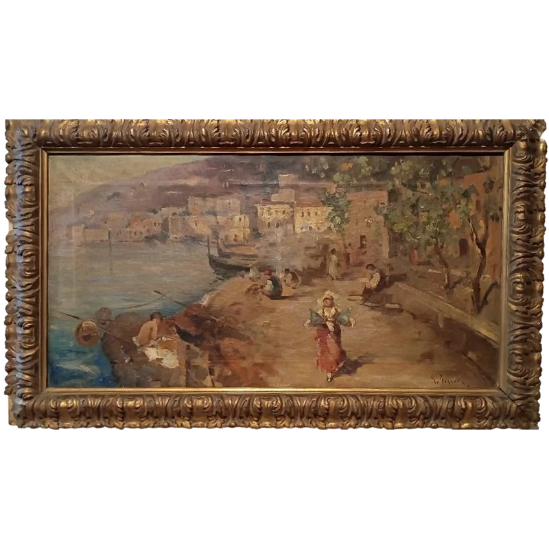 Oil painting on canvas Sallvatore Balsamo ( Naples 1894-1922 ) -