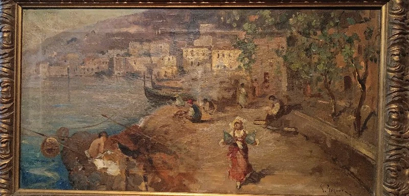 Oil painting on canvas Sallvatore Balsamo ( Naples 1894-1922 ) -