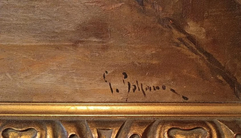 Oil painting on canvas Sallvatore Balsamo ( Naples 1894-1922 ) -