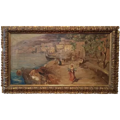 Oil painting on canvas Sallvatore Balsamo ( Naples 1894-1922 ) -