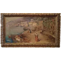 Oil painting on canvas Sallvatore Balsamo ( Naples 1894-1922 ) -