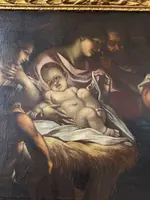 Oil on canvas nativity . Venetian school 17th century ambit of Antonio Balestra