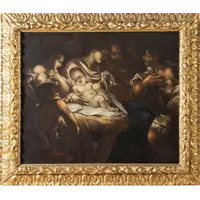 Oil on canvas nativity . Venetian school 17th century ambit of Antonio Balestra