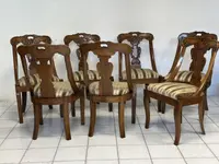 Gruppo di sette sedie a gondola Carlo X lombarde. Primo 800