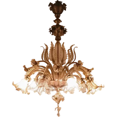 Murano glass chandelier. Barovier & Toso Early 20th century. 154 x 124.