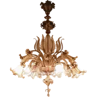 Lustre en verre de Murano. Barovier & Toso Début du 20e siècle. 154 x 124.