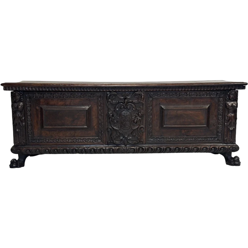 Coffre de nobles de la Renaissance lombarde, ville de Bergame, début du XVIIe siècle