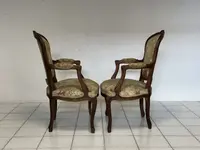 Paire de fauteuils Louis Philippe en noyer. XIXème siècle
