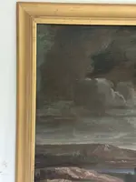 Olio su tela . Mosé con le figlie di Jetro. XVIII secolo