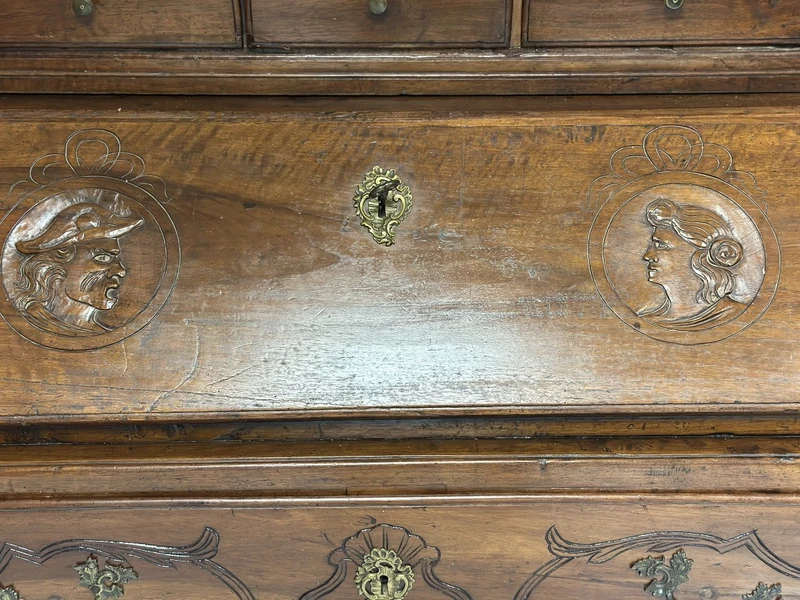 Walnut trumeau . Emilia Parma Louis XV.