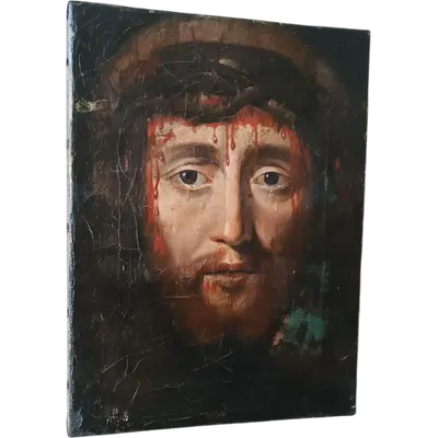 Antique oil on canvas " the holy face of Jesus Christ" Ecce Homo