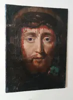 Antique oil on canvas " the holy face of Jesus Christ" Ecce Homo