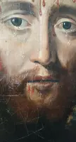 Antique oil on canvas " the holy face of Jesus Christ" Ecce Homo