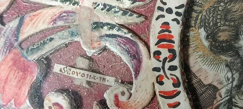 Reliquaire antique avec reliques, exécution monastique 18e siècle canavet paer-roules
