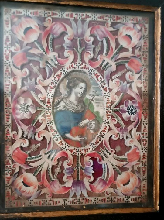 Reliquaire antique avec reliques, exécution monastique 18e siècle canavet paer-roules