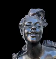 Bronze sculpture female bust.Signed: la Grieuse.Author: Hippolyte Moureau.