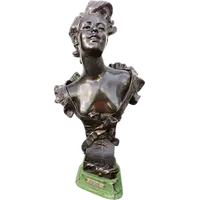 Bronze sculpture female bust.Signed: la Grieuse.Author: Hippolyte Moureau.