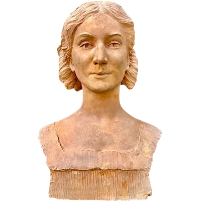 Terracotta bust,female figure,signed Georges Laethier (1875-1955)