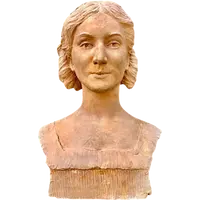 Terracotta bust,female figure,signed Georges Laethier (1875-1955)