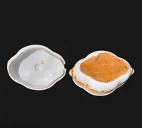Majolica soup tureen. Decorated with floral motifs and festoons with masked sockets.Moustiers