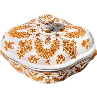 Majolica soup tureen. Decorated with floral motifs and festoons with masked sockets.Moustiers